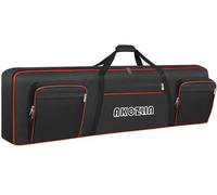 AKOZLIN 49/61/76/88 Slim / 88 Key Keyboard Case Electric Piano Keyboard Bag Portable Keyboard Gig Bag 600D Oxford Cloth with Adjustable Straps and 5-Pocket for Keyboard Accessaries, Negro, For Slim