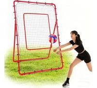 AKOZLIN Red de rebote para voleibol de voleibol lacrosse en la espalda, zona de impacto para ejercicios de béisbol lacrosse, 122 × 185 cm, 5 ángulos ajustables, red de béisbol con bolsa de transporte
