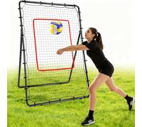 AKOZLIN Red de rebote para voleibol de voleibol lacrosse en la espalda, zona de impacto para ejercicios de béisbol lacrosse, 122 × 185 cm, 5 ángulos ajustables, red de béisbol con bolsa de transporte