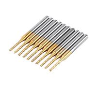 Akozon 1.5mm Fresas Fresas para CNC Grabado Fresas perforadoras CNC PCB Grabado Bit Tungsten Coating 1/8 pulgada Shank set of 10pcs Fresa de punta de carburo Molino de Extremo de Carburo