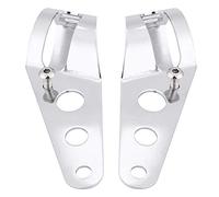 Akozon 1 par de Soportes de Montaje para Faros Delanteros de Motocicleta de Hierro de Primera Calidad, Soporte Universal (SILVER)