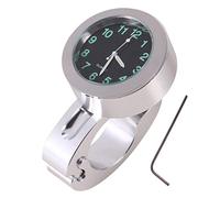 Akozon 1 Pieza de Plata Motocicleta Impermeable Manillar Brillo Montaje Reloj Reloj Universal