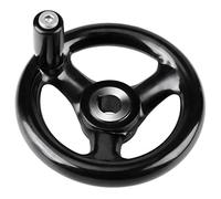 Akozon 1 Rueda de Mano Redonda Negra de 12100 Mm con 3 Radios para Fresadora de Torno, diámetro. Volante Premium de 4 Pulgadas y 100 Mm con Manija de Perilla