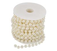 Akozon 10 M/rollo de Perlas de Alambre de Molienda, Cadena de Guirnalda, Decoración de Boda DIY de 8mm, 10m/rollo de Línea de Algodón de 8mm, Cuentas de Perlas Artificiales, Cadena de, Guirnalda de