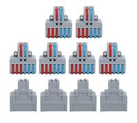 Akozon 10 Pack LT 623 Bloques de Terminales de Doble Entrada, 6 Conectores de Cableado de Salida, Plástico ABS Duradero para Conexiones Eléctricas Seguras