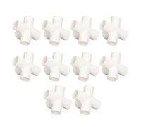 Akozon 10 PCS 25 Mm PVC Conector de Tubería de 5 Vías Conjunto de Tuberías Versátiles de Codo para Invernaderos, Muebles y Conjuntos de Carpas (WHITE)