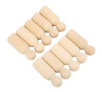 Akozon 10 PCS Muñecas de Clavijas de Madera (75 Mm / 3.0 pulgadas) Accesorios de Manualidades de Bricolaje Seguros, Libres, sin Bricolaje para la Decoración Creativa (chico de 75MM)