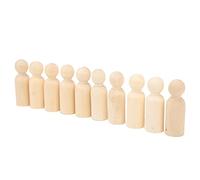 Akozon 10 PCS PEG de Madera Inacabada Muñecas Seguras, Accesorios de Manejo Gratuitos para la Decoración de Bricolaje y Juego Imaginativo (chico de 65MM)
