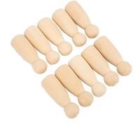 Akozon 10 PCS PEG de Madera Inacabada Muñecas Seguras, Accesorios de Manejo Gratuitos para la Decoración de Bricolaje y Juego Imaginativo (chica de 65MM)