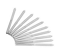 Akozon 10 Tornillos de Retraso Swage con Rosca Izquierda Derecha de 1/8 de Pulgada, Kit de Barandilla de Cable de Acero Inoxidable T316 para Bricolaje, Barandilla de Cubierta de Balaustre, Hardware de