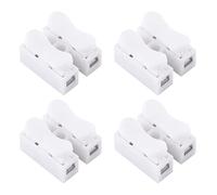 Akozon 100 Conectores de Cable de Alambre Rápido de 10 A, 220 V, 2 Pines, Terminales de Cableado Blancos, Conectores de Alambre de 2 Pines, 100 de de Resorte, de Abrazadera de Cable de Terminal