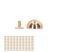 Akozon 100 Juegos de Remaches de Champiñones de Alta Dureza de 12 Mm, Cabezas Redondas de Deco de Deco para Ropa Punk, Zapatos, Bolsos y Collares de Mascotas (GOLD)