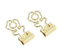 Akozon 100 Pcs Mini Clips de Carpeta en Forma de Abrazaderas de Metal Fuertes para Organización y Manualidades de Oficina (GOLD)