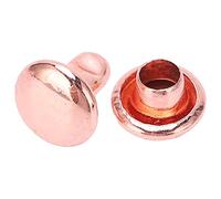 Akozon 100 Piezas de Oro de Oro Rosa Doble Remaches Redondos de Hierro Redondo para Bolsos, Cinturones, Zapatos y Proyectos de Bricolaje Artesanal de Cuero