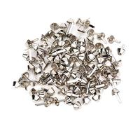 Akozon 100 Piezas Plateadas de Pies Blancos de Hierro Topes de Champiñones Planos de Espiga para Bolsos y Accesorios para Manualidades de Cuero de Bricolaje