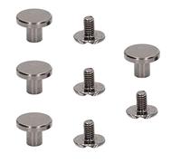 Akozon 100 Sets Brasas Electrocholadas de Chicago de Chicago Premio Rivalización de Cabeza Plana Redonda para la Unión y Elaboración de Libros de Bricolaje de Cuero (9x6.5mm Gris Plata)