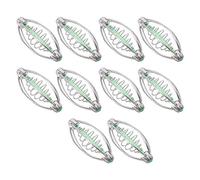 Akozon 10PCS Alimentador de Pesca de Resorte Aparejos de Soporte de Cebo con Cuenta Colgante Acero Inoxidable Resistente a la Corrosión Ligero para Pesca de Agua Dulce y Salada (#4)