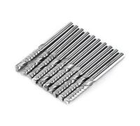 Akozon 10pcs Cortador de Fresado Single Flauta herramienta de corte extremo CNC CNC Bits 3.175mm diámetro 22 mm Cutting Edge Longitud conjunto
