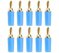 Akozon 10pcs J.10007 Conectores de Instrumento de Servicio de Plátano de Latón de Dorado de 2.5 Mm (Blue)