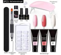 Akozon 11pcs Juego de Pegamento de Extensión de Uñas - Kit de Constructor de Uñas de Gel de Bricolaje con Pegamento de Extensión de 15 Ml, Lima de Uñas, Pincel y Accesorios para Uso del Salón de