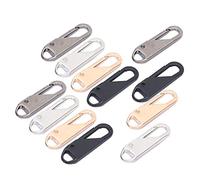 Akozon 12 Piezas de Aleación Desmontable Tira de la Cremallera de Accesorios de la Cabeza Deslizante de la Cremallera para Bolsas, Equipaje y Ropa