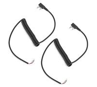 Akozon 2 Uds Micrófono Eléctrico, Altavoz Micrófono UV5R Suministros Línea de Cable para UV5R TK3702PCS 2 Pines 4 Cables Altavoz Micrófono Enchufe TK370