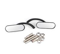 Akozon 2 uds. Mini Espejos Retrovisores Ovalados Negros para Motocicleta Shadow 600 750 1100 Ace y Más