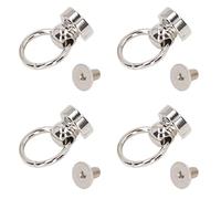 Akozon 200 Sets Riverios de Latón de 9 Mm Perseguidores de Pelota de Bolso Duraderos con Grandes Tachuelas de Botón de Anillo de Extracción para Ropa de Bricolaje, Bolsas, Zapatos y Estuches (SILVER)