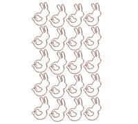 Akozon 20pcs Forma de Conejo Clips de Papel de Oro Rosa Lindos Clips de Metal en Forma de Animal para la Organización de Documentos de Oficina y Hogar