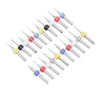 Akozon 20pcs Micro de Brote de Brote de Precisión Mini Bits de Taladro de Vástago Fijo para Placa de Circuito, Tamaños de 0.1 Mm -1 Mm