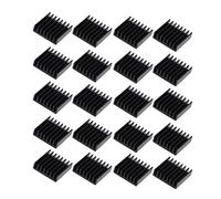 Akozon 20pcs Mini Disipadores de Calor de Aluminio Negro para Electrónica de Disipadores de Calor de Alto Rendimiento para Chips de PC, Fuentes de Alimentación IC y Luces LED (Con pegamento trasero)