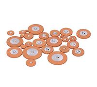 Akozon 25 PCS Almohadillas de Piel de Oveja Premium con Resonadores de Metal Junta de Agujeros de Sonido para Reparación de Instrumentos de Viento (Saxofón de agudos)