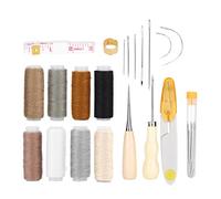 Akozon 29 Piezas NECUESTAS DE CUERTA DE CUERO PREMIUME, Hilo, Tijeras y Herramientas DE Reparación para Manualidades Hechas a Mano DE Bricolaje