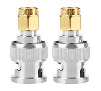 Akozon 2pcs Adaptador SMA a BNC Macho a Macho Conector RF Adaptador Convertidor de Prueba coaxial