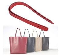 Akozon 2pcs Manijas de Bolsas de Cuero Hechas a Mano de 65 Cm con Remaches Accesorios de Equipaje de Mosaico de Bricolaje Premium (Rojo)