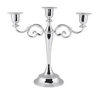 akozon 3 Brazos Metal Portavelas 2 Colores Europea Estilo candelabro Boda Vela Soporte para Familia Fiesta DIY Decorativa Vela Soporte de Requisiten Golden Boda Fiesta de Navidad decoración, Plata