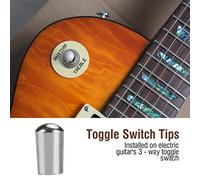 Akozon 3pcs Capas de Punta de la Perilla del Interruptor de Alternancia de 3 Piezas para Guitarra Eléctrica - Plateado, Negro, Oro (3.5 mm)