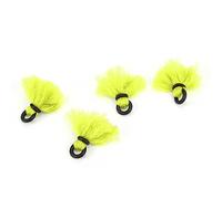 Akozon 4 Indicadores de Golpe de Hilo de Pesca con Mosca con Anillos Tóricos de Goma, Bobbers Amarillos Fluorescentes de Alta Flotabilidad para Anzuelos Precisos, Accesorios Ligeros para Deriva