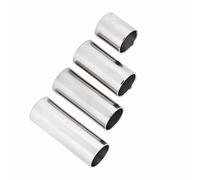 Akozon 4 Piezas de Acero Inoxidable Tubo Cilíndrico Guitarra Diapositiva Tono Barra Accesorio para Guitarra Eléctrica, 4 Piezas de Acero Inoxidable bajo Diapositivas Cilindro Tubo Tono Barra