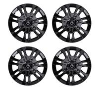 Akozon 4 Tapacubos de 14 Pulgadas para Llantas, Tapacubos Universales a Presión para Coches, Camiones, Ruedas de Acero, Color Negro