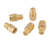 Akozon 5 piezas SMA macho a RP-SMA hembra Juego de adaptadores de conector de adaptador coaxial RF para antenas, dispositivos inalámbricos, cable coaxial