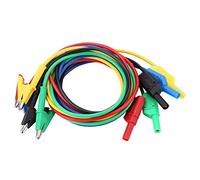 Akozon 5 unids Cable de Prueba Banana, kit de línea de prueba de multímetro P1018A Alta Tensión de Doble Cabezal 1M Clip de cocodrilo Prueba de cables