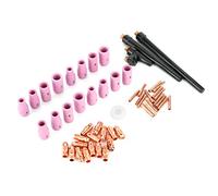 Akozon 53pcs Tig de Soldadura Torca Boquilla de Cerámica Piezas de Repuesto de Reemplazo de Coleta para WP9 WP-20 WP25
