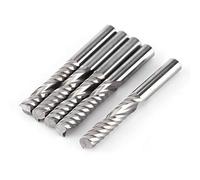 Akozon 5pcs cortador de fresado molino de extremo de carburo tungsteno solo flauta espiral fresadora CNC Bits HSS Cortador Broca de Extremo Carburo de Tungsteno Sola Flauta End Mills 6mmx32mm conjunto