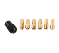 Akozon 6 pcs Manguitos de Mandril Pinza de Latón, Rango 1mm-3.2mm con M8 * 0.75 Casquillo de Acero de Carbón portabrocas mini 1 pc Casquillo de Acero de Carbón