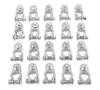 Akozon Abrazadera de conector de terminal de batería de coche de 20 piezas, 12V positivo + negativo Plata Aleación de aluminio Conectores de terminales de batería Apto para caravana Van Motorhome Boat