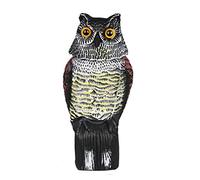 Akozon ACOY de Búho con Cuernos con Cabezal Giratorio de 360 ° | Estatua de Búho Repelente de Aves Realista para Patio, Patio, Jardín y Trasero (Colores Variados)