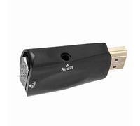 Akozon Adaptador Convertidor A Vga Hembra A Hembra con Salida De 3,5 Mm, Conectores Chapados En Oro De Resolución HD 1080P para Portátil Cámara DVD (Black)