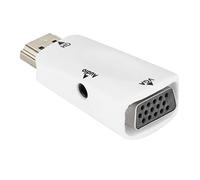 Akozon Adaptador Convertidor HD 1080P Hembra a VGA Hembra con Salida de Audio de 3,5 Mm - Ideal para Proyectores, Monitores y Computadoras Portátiles - Diseño Compacto, No Requiere (White)