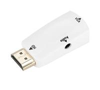 Akozon Adaptador Convertidor Hembra a VGA Hembra con Salida de Audio de 3,5 mm: Soporte de Resolución 1080P, Fácil de Usar, Diseño Compacto, Ideal para Proyectores y Monitores (White)